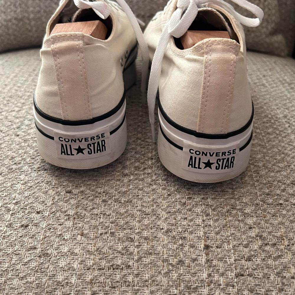 Classic Platform Canvas Sneakers in Cream - Picture 6 of 9